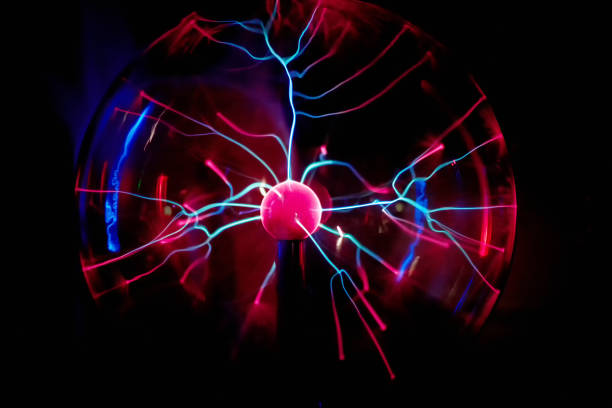 istock Electric plasma ball on a dark background. Static electricity model 1130260213