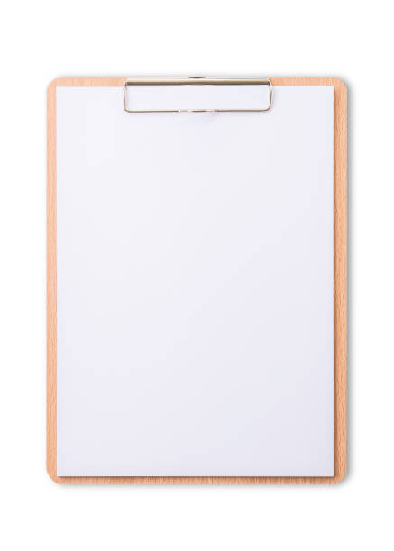 クリップボード メモが空白 a4 サイズ白ページのペーパー ビジネスおよび教育のモックアップ テンプレートのクリッピングパスと白い背景で隔離をモックをタッチパッドします。 - letter resume document writing ストックフォトと画像