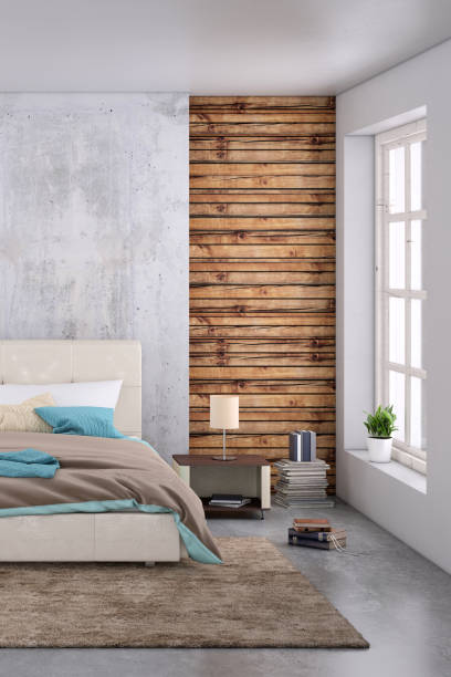 istock Modern bedroom interior with blank wall for copy space 1130261495