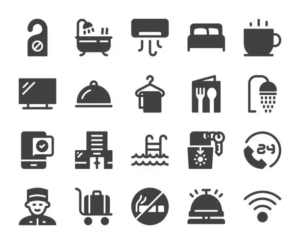 Vector illustration of Hotel - Icons