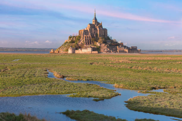 istock Mont Saint Michel at sunset, Normandy, France 1130263107