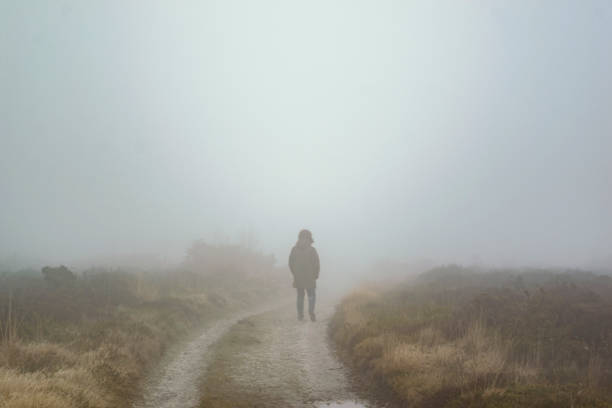 istock Lone walker in the mist 1130266414