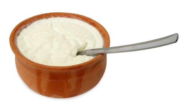 istock Yogurt or yoghurt sour cream in clay pot 1130267526