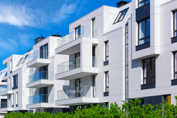 istock New modern apartment building with white facade 1130269585