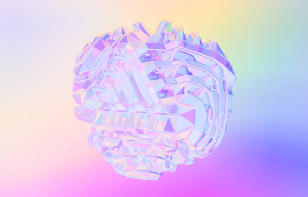 istock Abstract geometric crystal background, iridescent texture, faceted gem. 1130271213