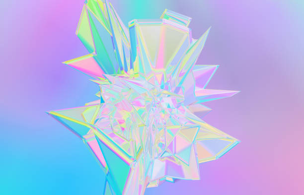 istock Abstract geometric crystal background, iridescent texture, faceted gem. 1130271232