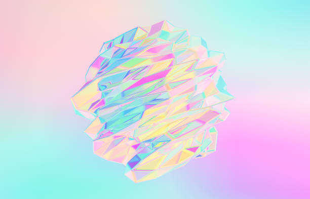 istock Abstract geometric crystal background, iridescent texture, faceted gem. 1130271342