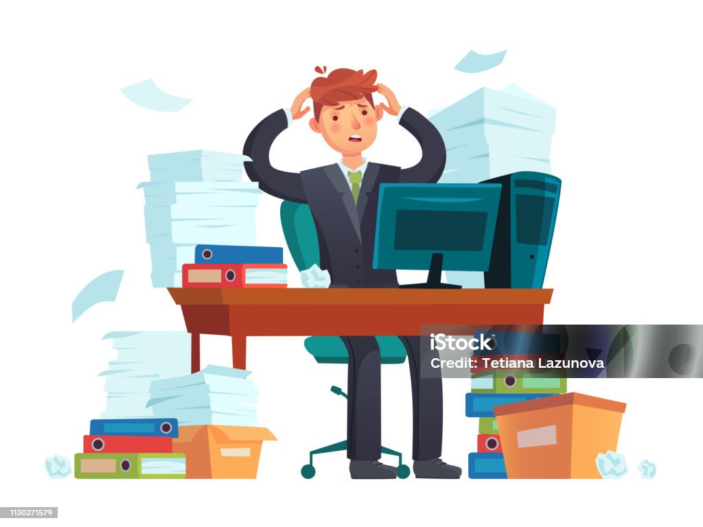 Ilustración de Gerente De Exceso De Trabajo Exceso De Trabajo De Oficina Papeleo Desorganizado Y Negocios Trabajo Documento Hojas Montones De Dibujos Animados Ilustración y más Vectores Libres de Derechos de Estrés - Ilustración de Gerente De Exceso De Trabajo Exceso De Trabajo De Oficina Papeleo Desorganizado Y Negocios Trabajo Documento Hojas Montones De Dibujos Animados Ilustración y más Vectores Libres de Derechos de Estrés -