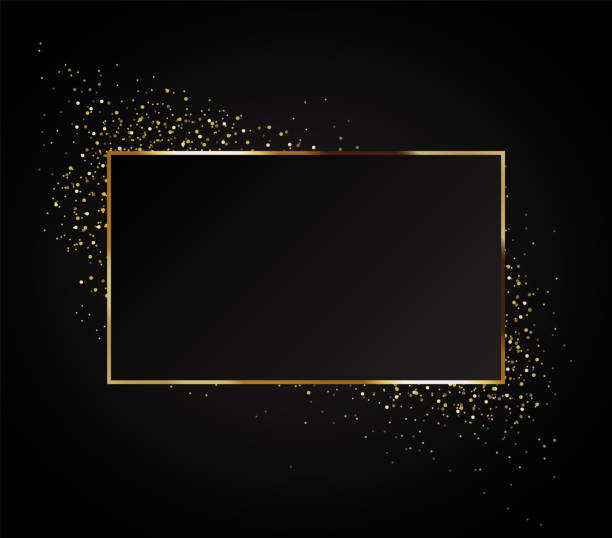 istock Gold background with festive lights on a black backdrop. Registration for celebrating birthdays, New Year, Christmas, Valentine s Day. 1130272163