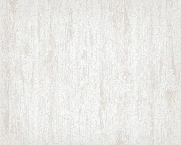 Vector illustration of Texture of white wooden background. Craquelure effect