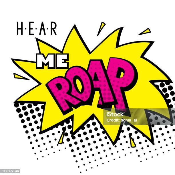 Hear Me Roar Stock Illustration - Download Image Now - Roaring, Cartoon, Handwriting