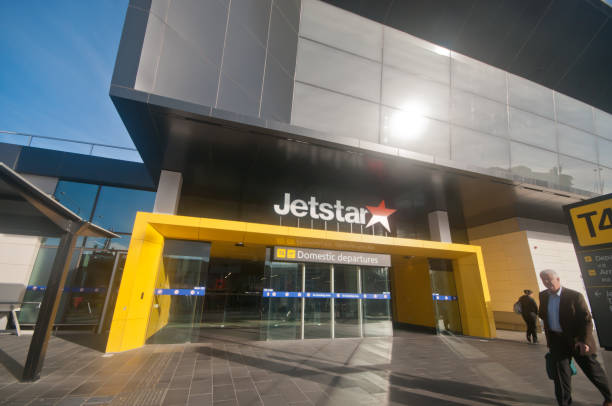 terminal partenze nazionali 4 dell'aeroporto di jetstar - melb foto e immagini stock