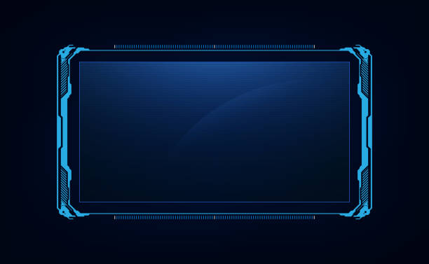 абстрактный hud ui gui будущее футуристический экран системы виртуального дизайна - blank frame stock illustrations