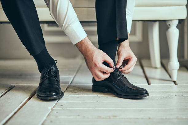istock businessman clothes shoes, man getting ready for work,groom morning before wedding ceremony. Men Fashion 1130282962