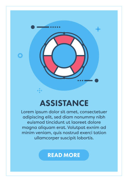ilustrações de stock, clip art, desenhos animados e ícones de immigration assistance web banner illustration with icon. - life belt water floating on water buoy