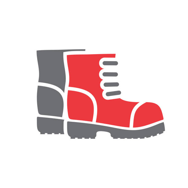 Motorcycle Boots Icon On White 