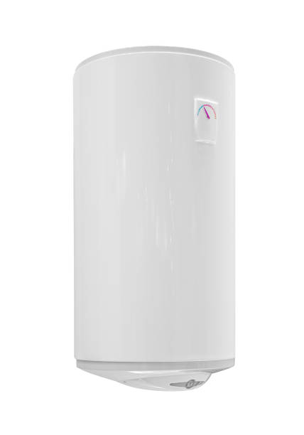 istock A residential electric water heater, isolated on white 1130286805