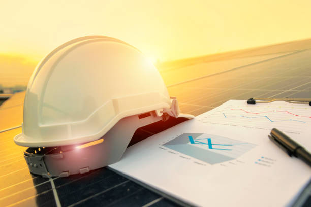 istock Energy concept.working solar station photovoltaic panels. 1130287113