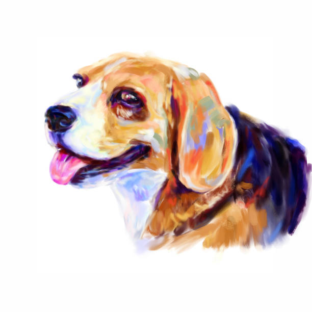 istock Digital painting portrait of beagle dog. 1130288287