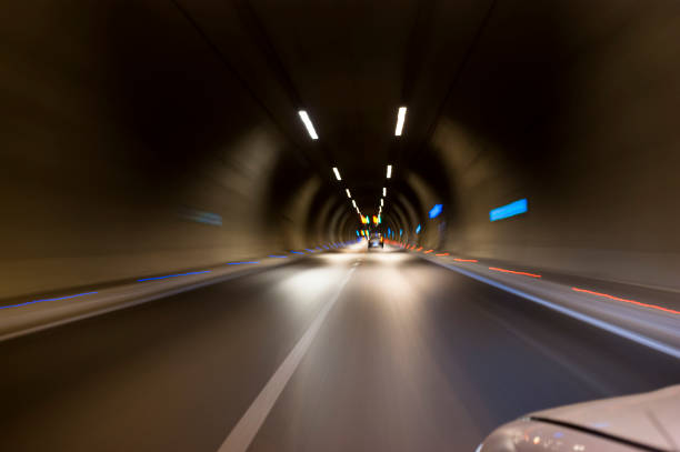 istock Driving in Tunnel long exposure photo. 1130289371