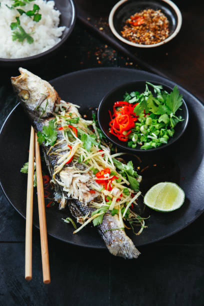 istock Steamed sea bass 1130289909