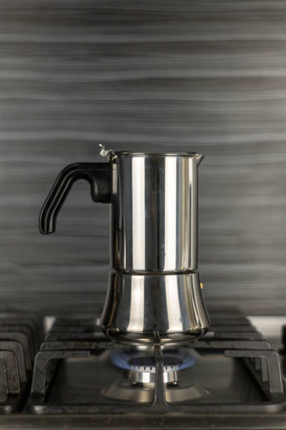 istock Geyser coffee maker from aluminum on the stove 1130289965