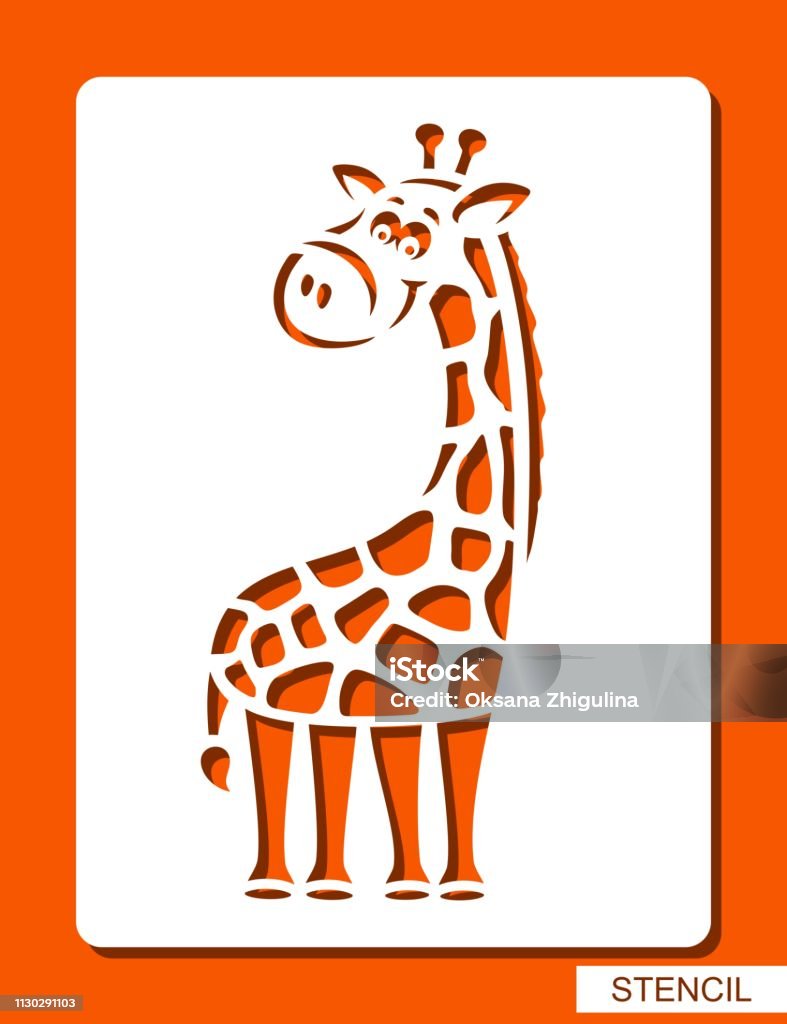 Simpatica Giraffa Allegra Stencil Per Bambini - Immagini