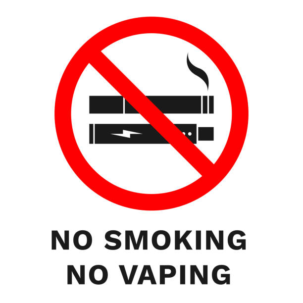 NO SMOKING, NO VAPING sign. Vector vector art illustration