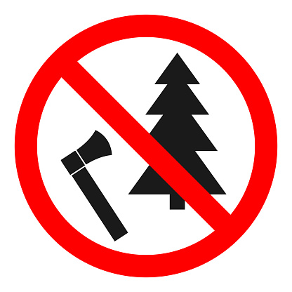 DO NOT CUT DOWN TREES sign. Vector.