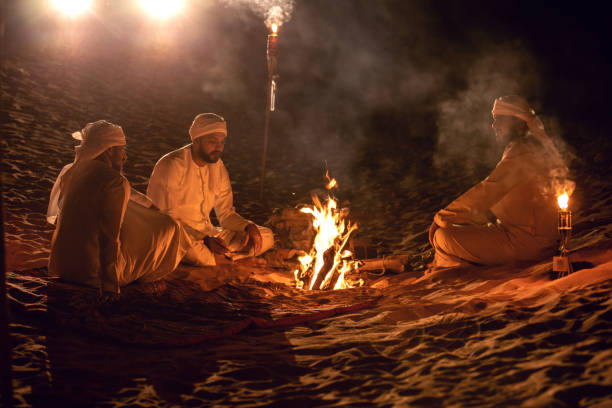 istock Arabs camping at night in the desert 1130302016