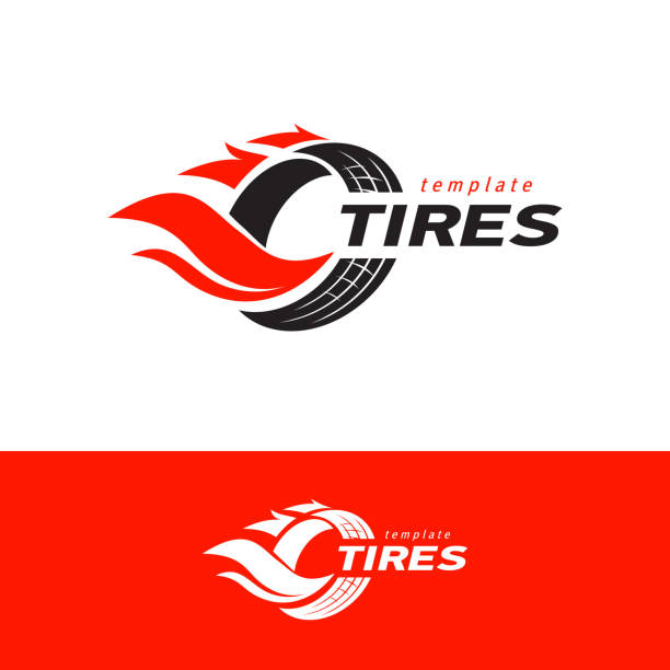 шаблон дизайна логотипа шин, вектор силуэтного колеса - repairing business car symbol stock illustrations