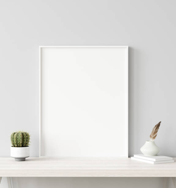 istock Mock up poster frame in home interior background 1130303239
