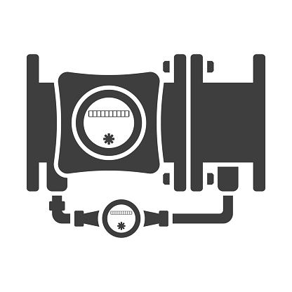 Icon combined water meter. Vector on white background