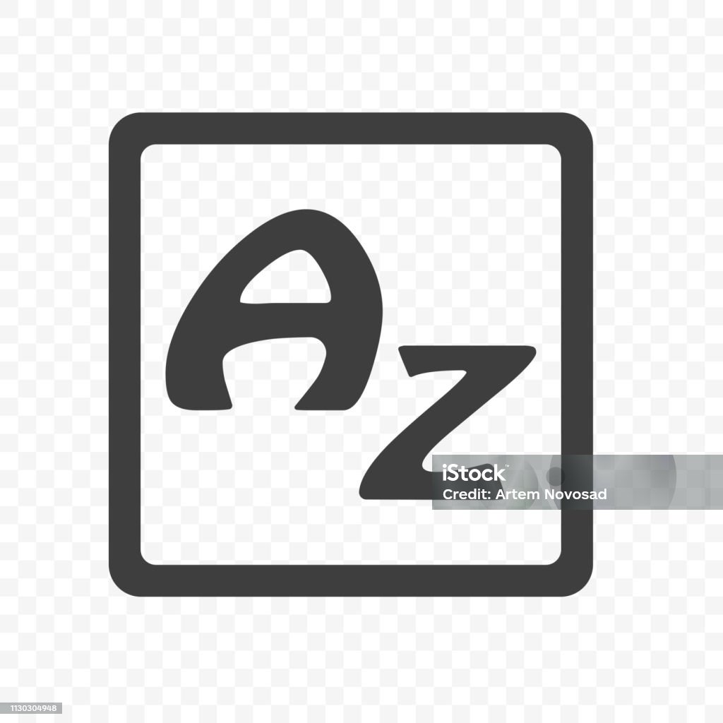 The icon of the English alphabet. Stylish minimalistic sign. Vector on transparent background. The icon of the English alphabet. Stylish minimalistic sign. Vector on transparent background Alphabet stock vector
