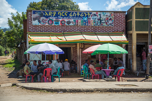 A roadside restaurant in a rural area of southern Ethiopia.