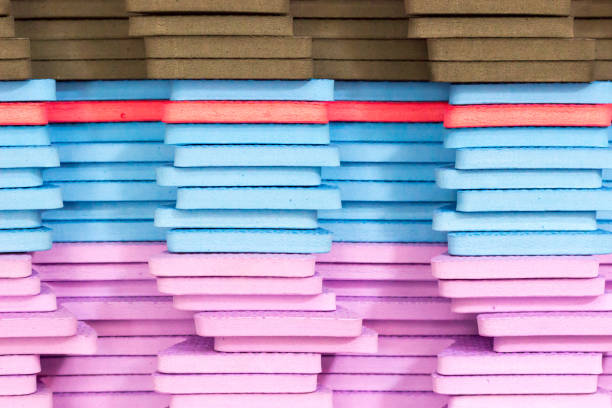 istock Multicolored EVA Foam puzzle mats stacked 1130305884
