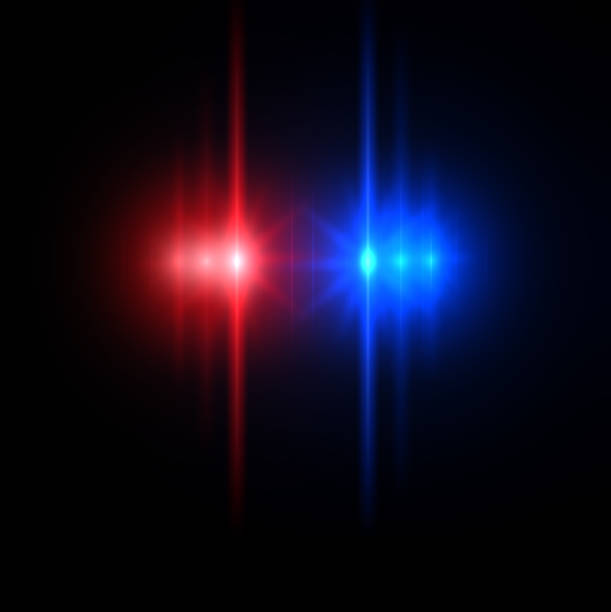 luci dell'auto della polizia - emergency vehicle lighting foto e immagini stock