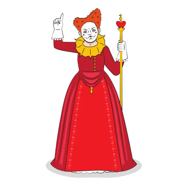 Vector illustration of Queen of Hearts