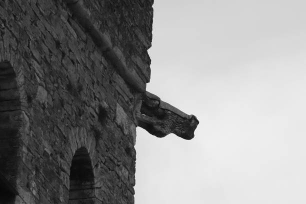 gargoyle cathedral gargoyle image en noir et blanc stock pictures, royalty-free photos & images