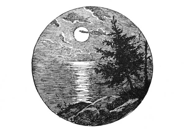 ilustraciones, imágenes clip art, dibujos animados e iconos de stock de ilustraciones de indios nativos americanas - luna sobre ilustración de agua - reflexión- - 1898
