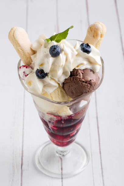 istock fresh sweet refreshing ice cream sundae in glass 1130310981