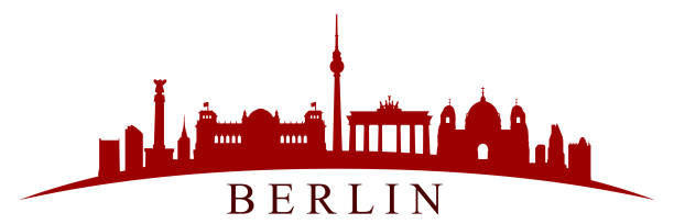 berlin-stadt-silhouette - vektor - berlin alexanderplatz stock-grafiken, -clipart, -cartoons und -symbole