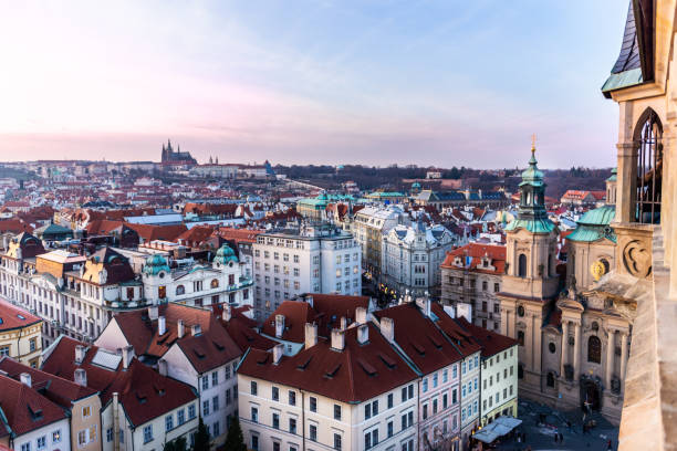 istock View on Prague panorama with red roofs and historic architecture 1130316014