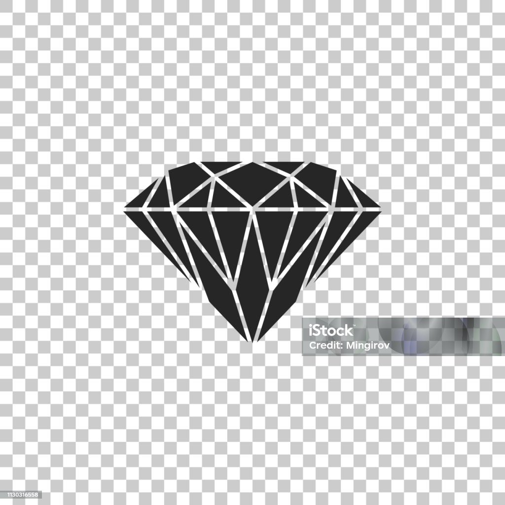 Diamond Sign Isolated On Transparent Background Jewelry Symbol Gem Stone  Flat Design Vector Illustration Stock Illustration - Download Image Now -  iStock