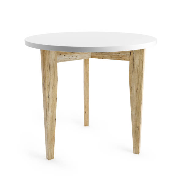 istock White table with wooden legs isolated on white background, clipping path included. 1130316886