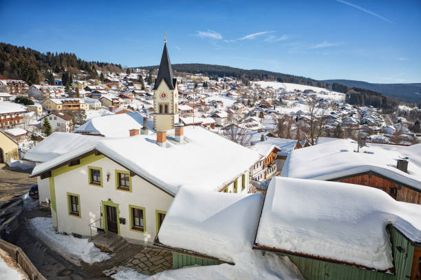 istock Sankt Englmar in the Bavarian Forest area with snow 1130317034