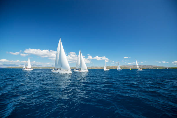 istock Sailing yachts regatta competition 1130317117