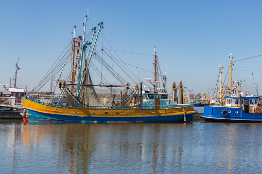 Shrimp fishing boats in Dutch harbor Lauwersoog