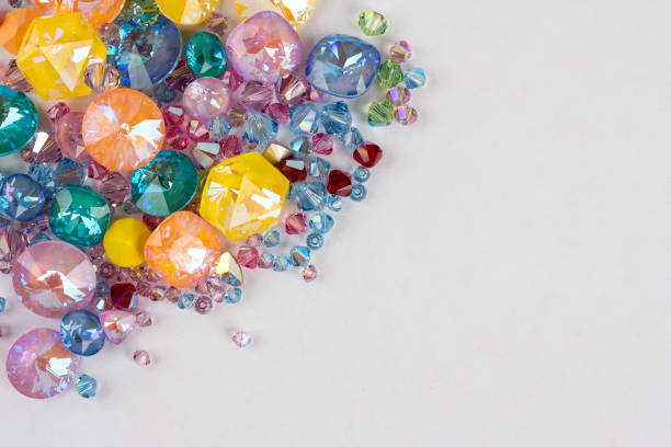 istock Gemstones crystals for jewelry scattered on white background 1130321470