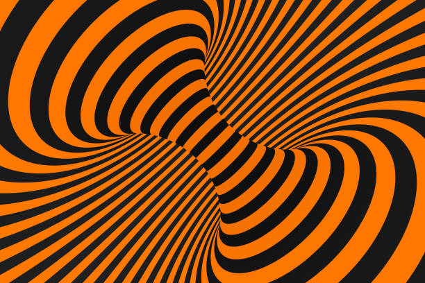 istock Tunnel optical 3D illusion raster illustration. Contrast lines background. Hypnotic stripes ornament. Geometric pattern. 1130322891